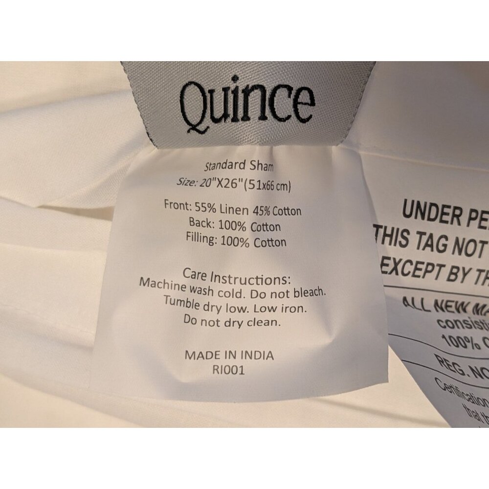 Quince European Linen Cotton Stitch Quilt 3PC Set Color White Size Full/Queen - Picture 5 of 7
